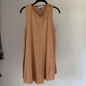 Faux suede babydoll dress